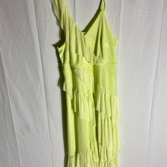 Torrid yellow neontiered ruffled midi dress size 2 or 2X - Picture 11 of 13